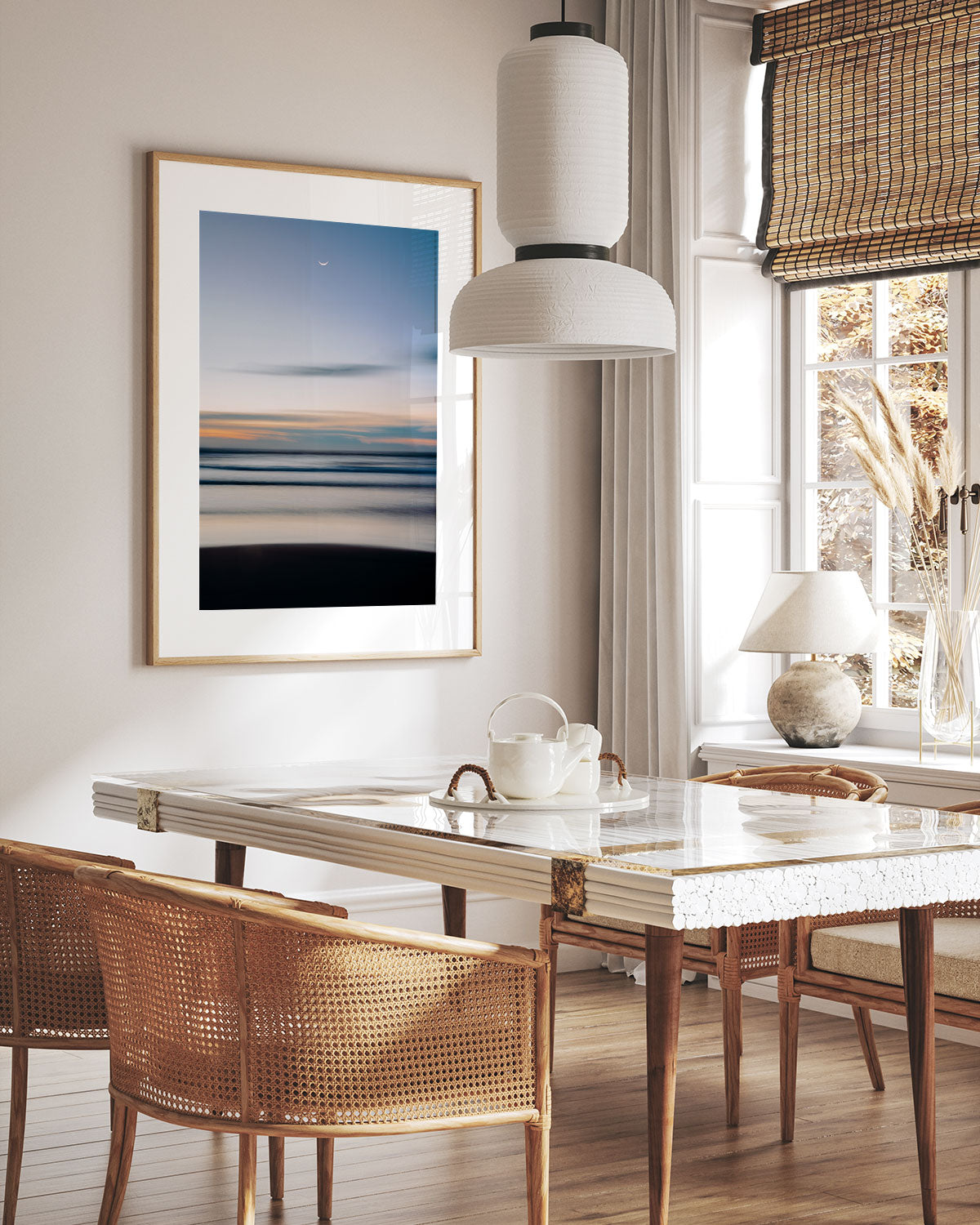 modern neutral decor, abstract ocean art