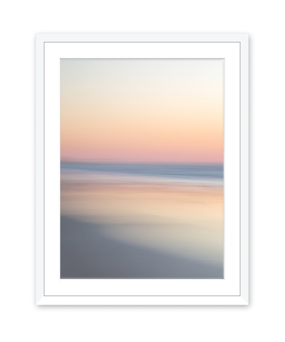 minimal abstract beach photograph, white frame