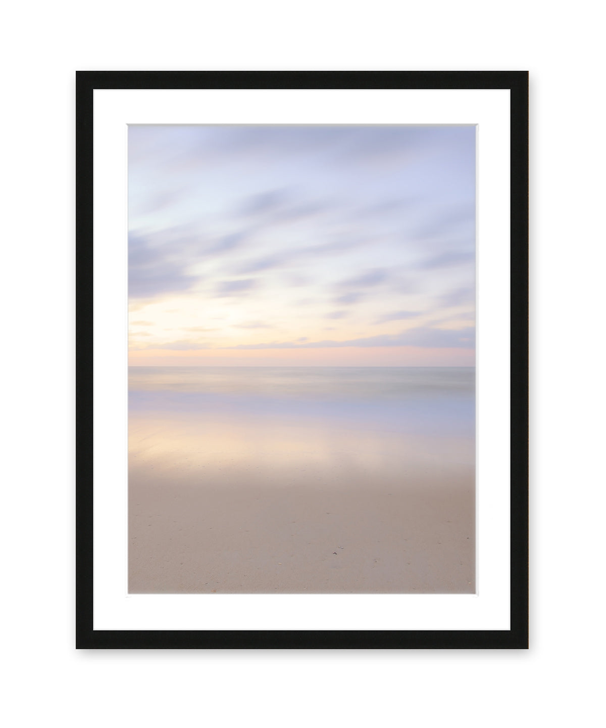 Neutral Abstract Minimal Print, Beach Photograph, Black Wood Frame, by Wright and Roam