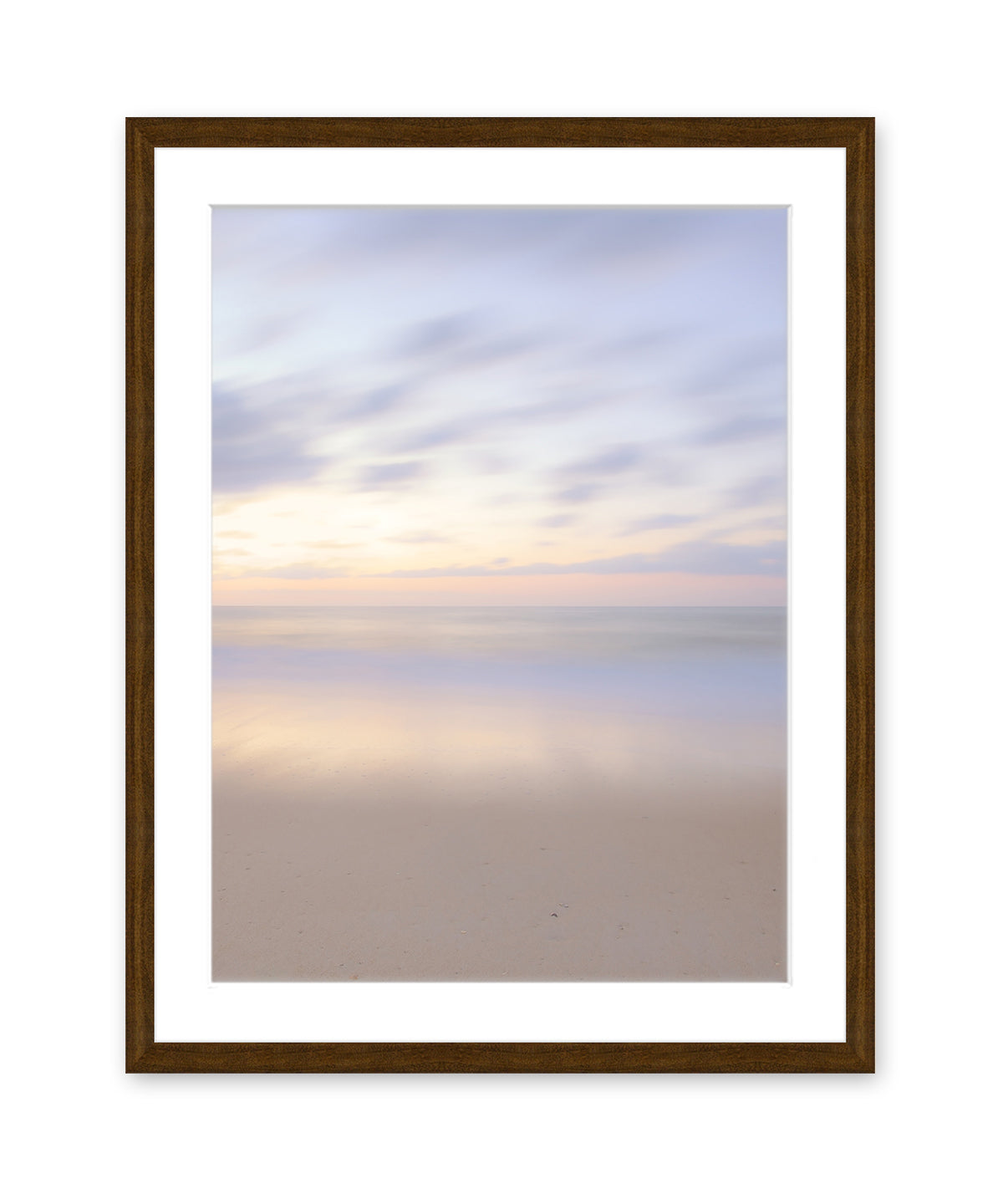 Neutral Abstract Minimal Print, Beach Photograph, Dark Wood Frame, by Wright and Roam