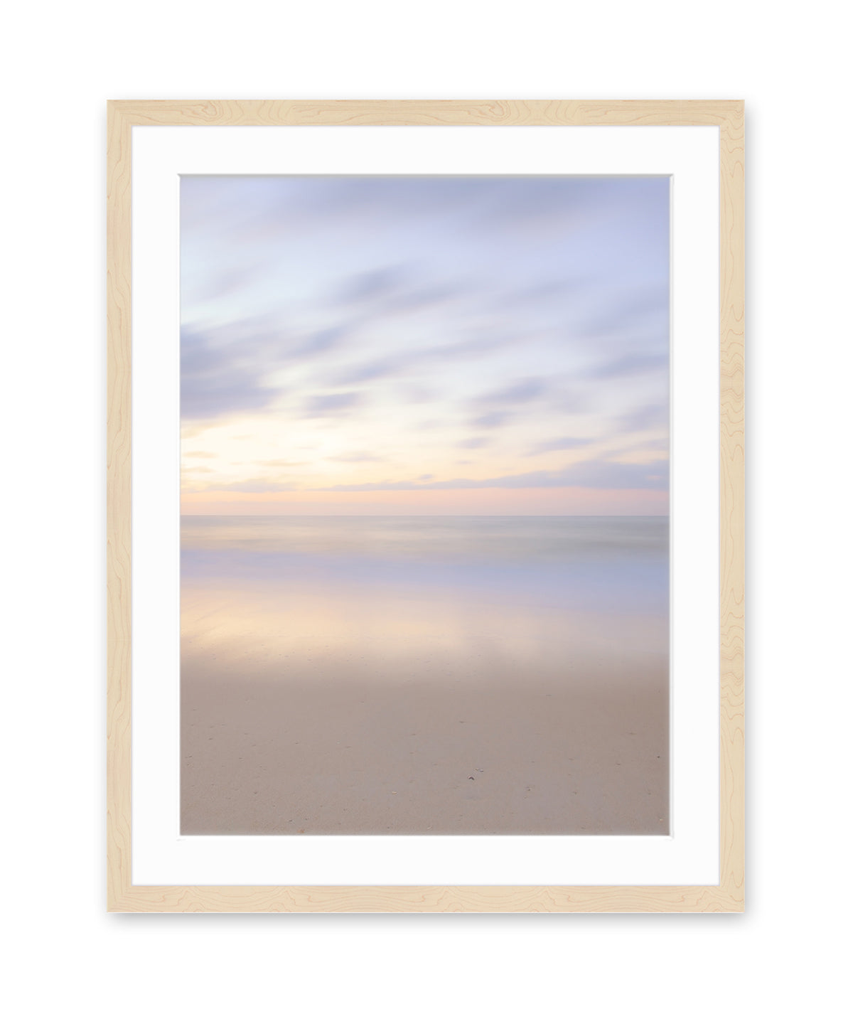 Neutral Abstract Minimal Print, Beach Photograph, Natural Wood Frame, by Wright and Roam