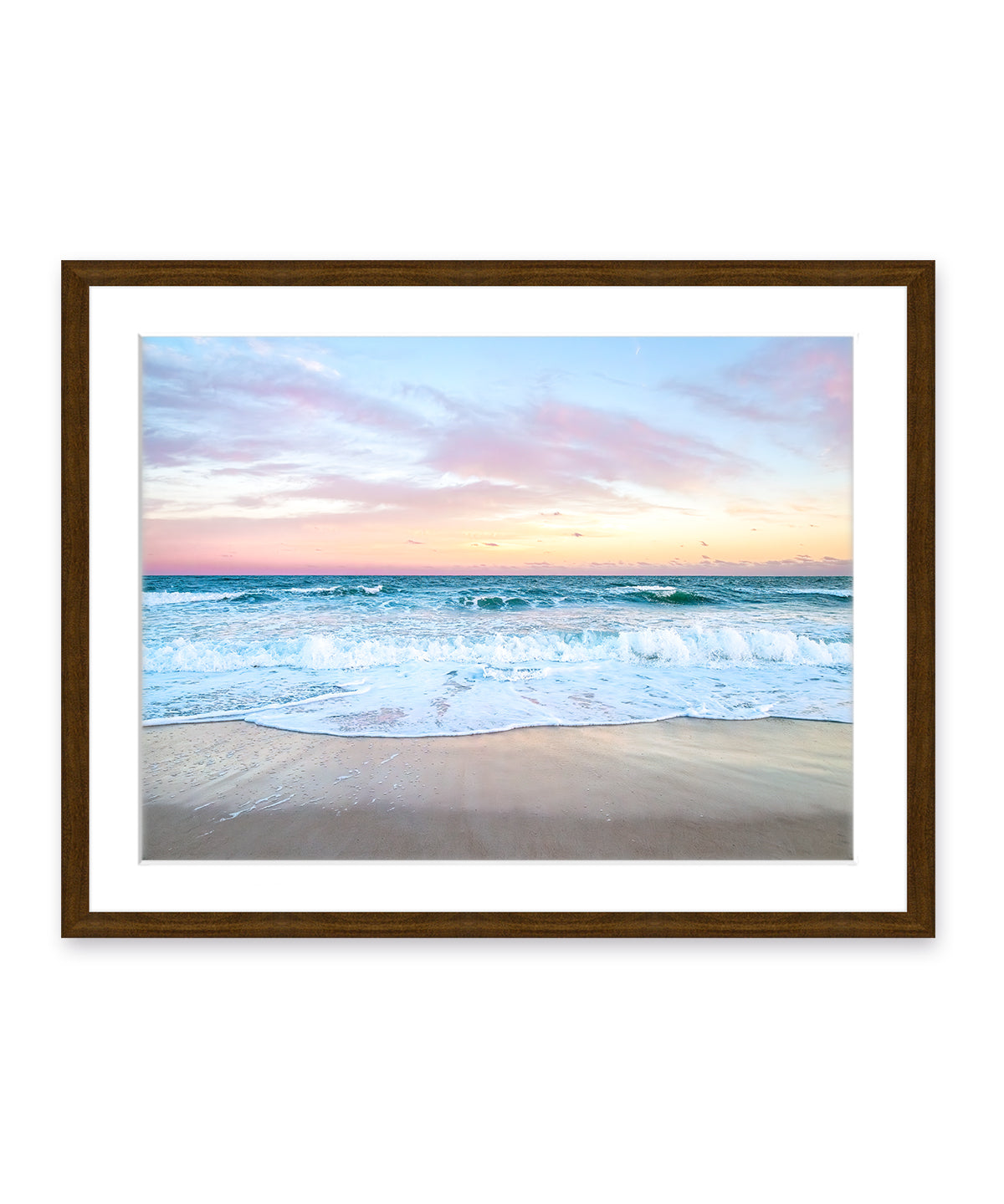 Blue Sunset Wrightsville Beach Print, Dark Wood Frame By Wright and Roam