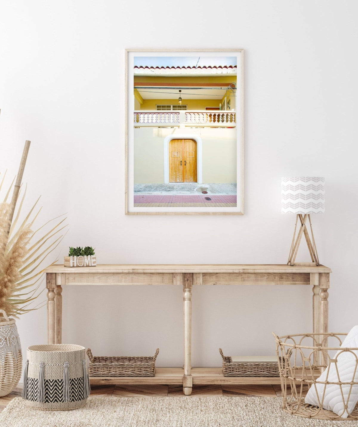 coastal decor featuring framed, pastel toned architecture photo taken in Puerto Rico