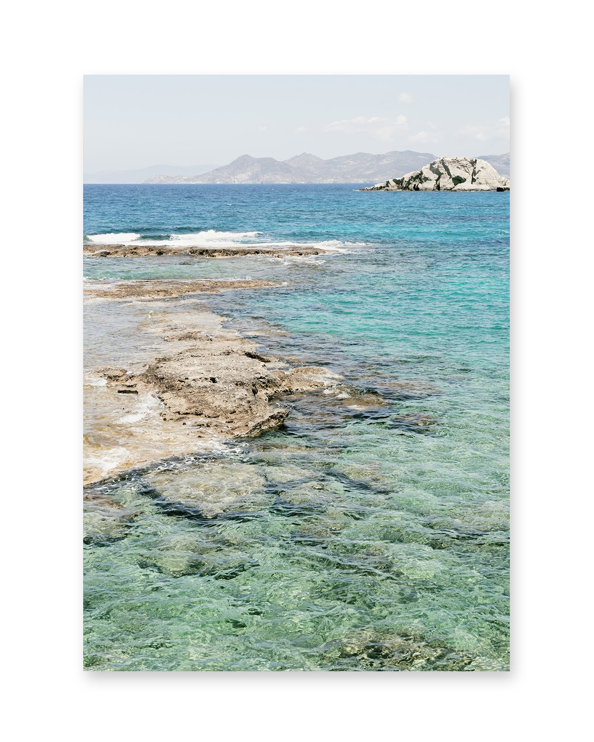 Mediterranean Sea Coastal Art Print | Greek Islands Art