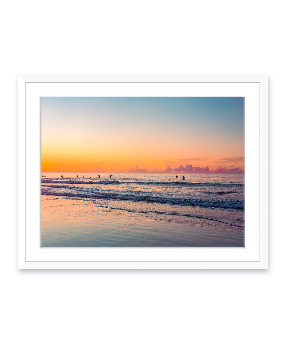 rainbow sunrise wrightsville beach, white frame