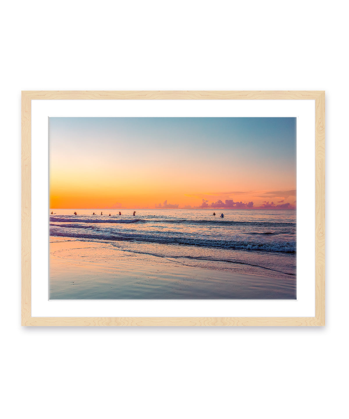 rainbow sunrise wrightsville beach, wood frame
