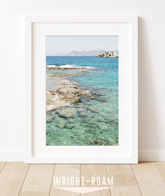 clear water photograph, mediterranean sea , greek islands art