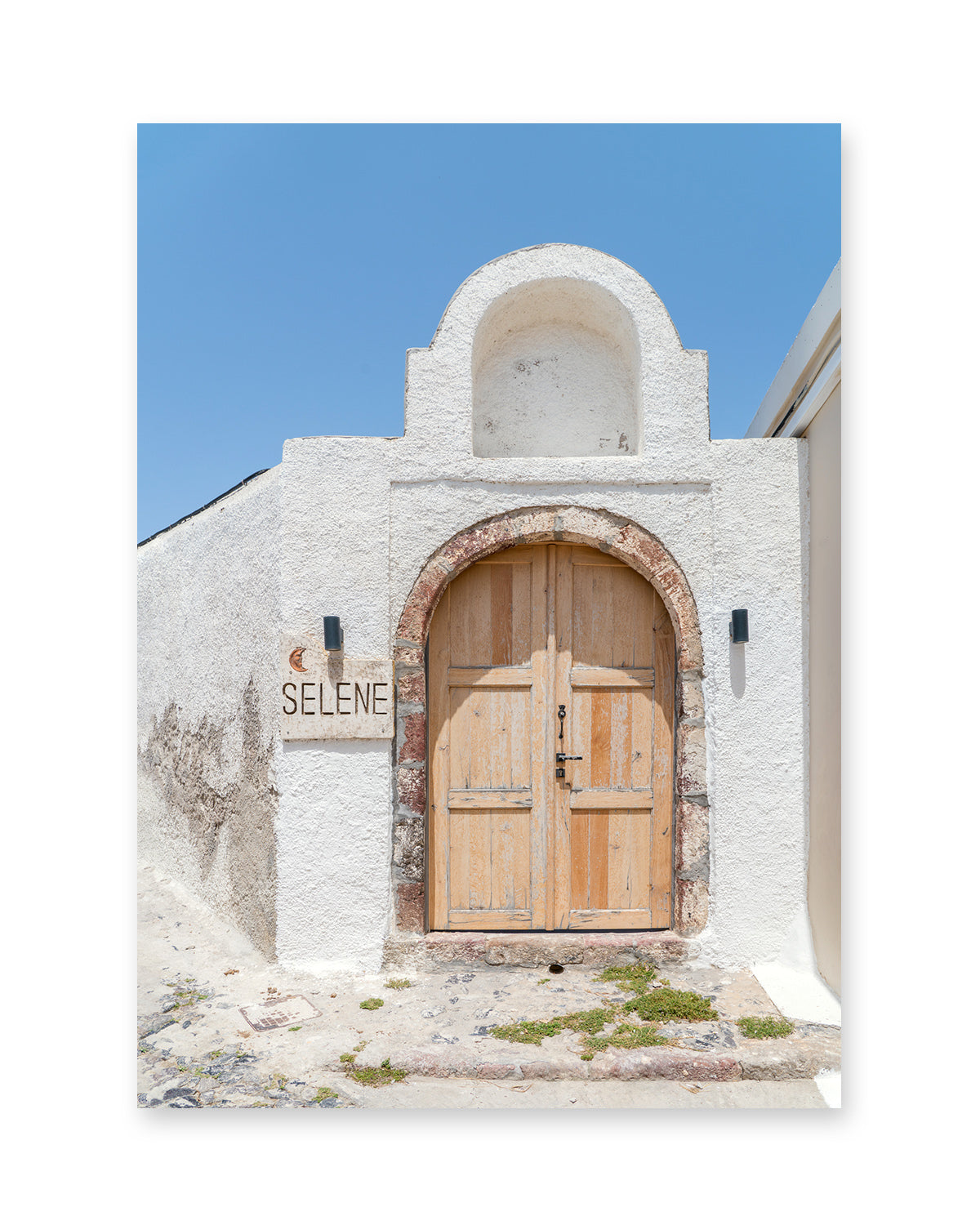 selene moon goddess, santorini greece art. Architecture photography