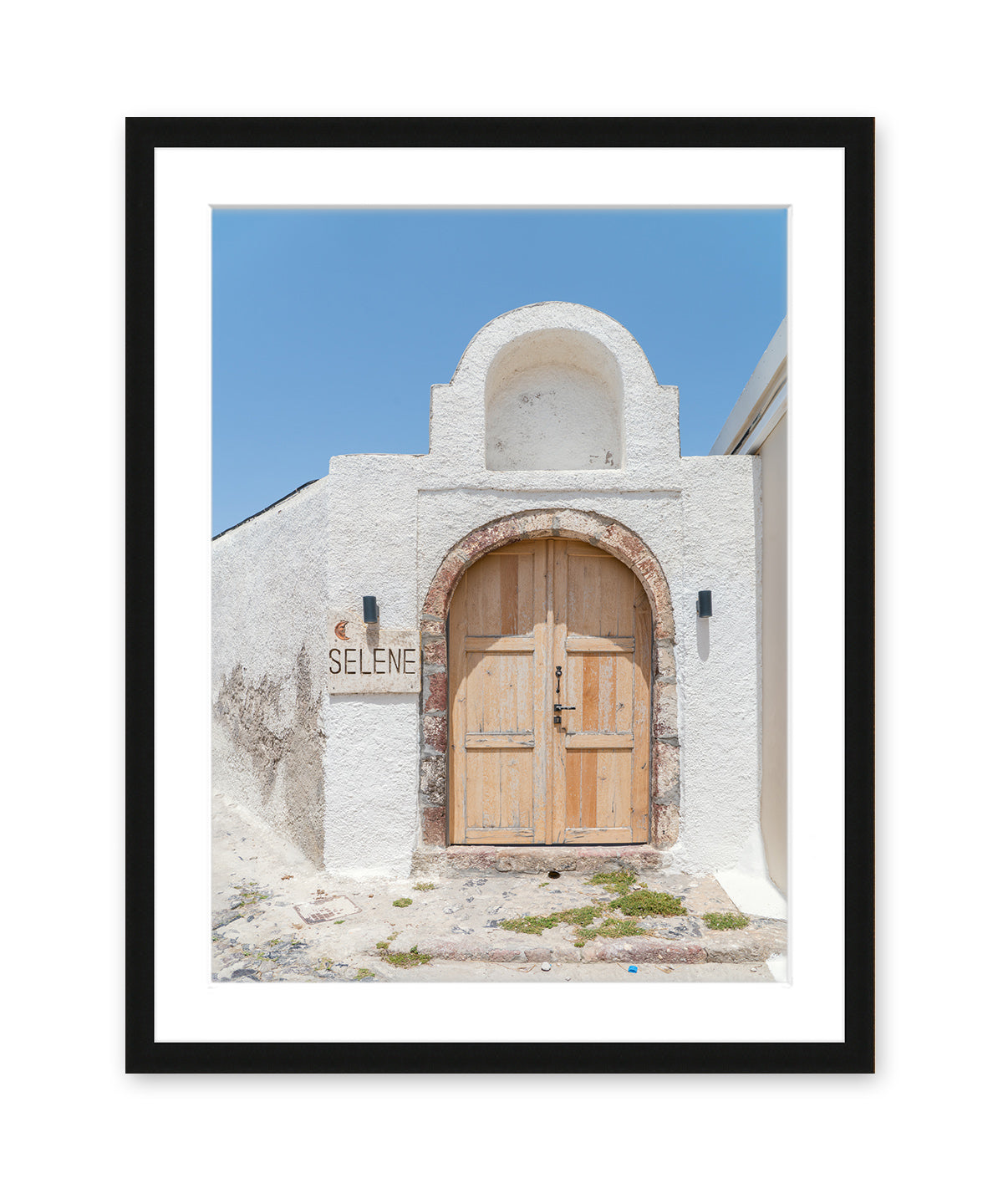 selene moon goddess, santorini greece art. Architecture photography, black frame