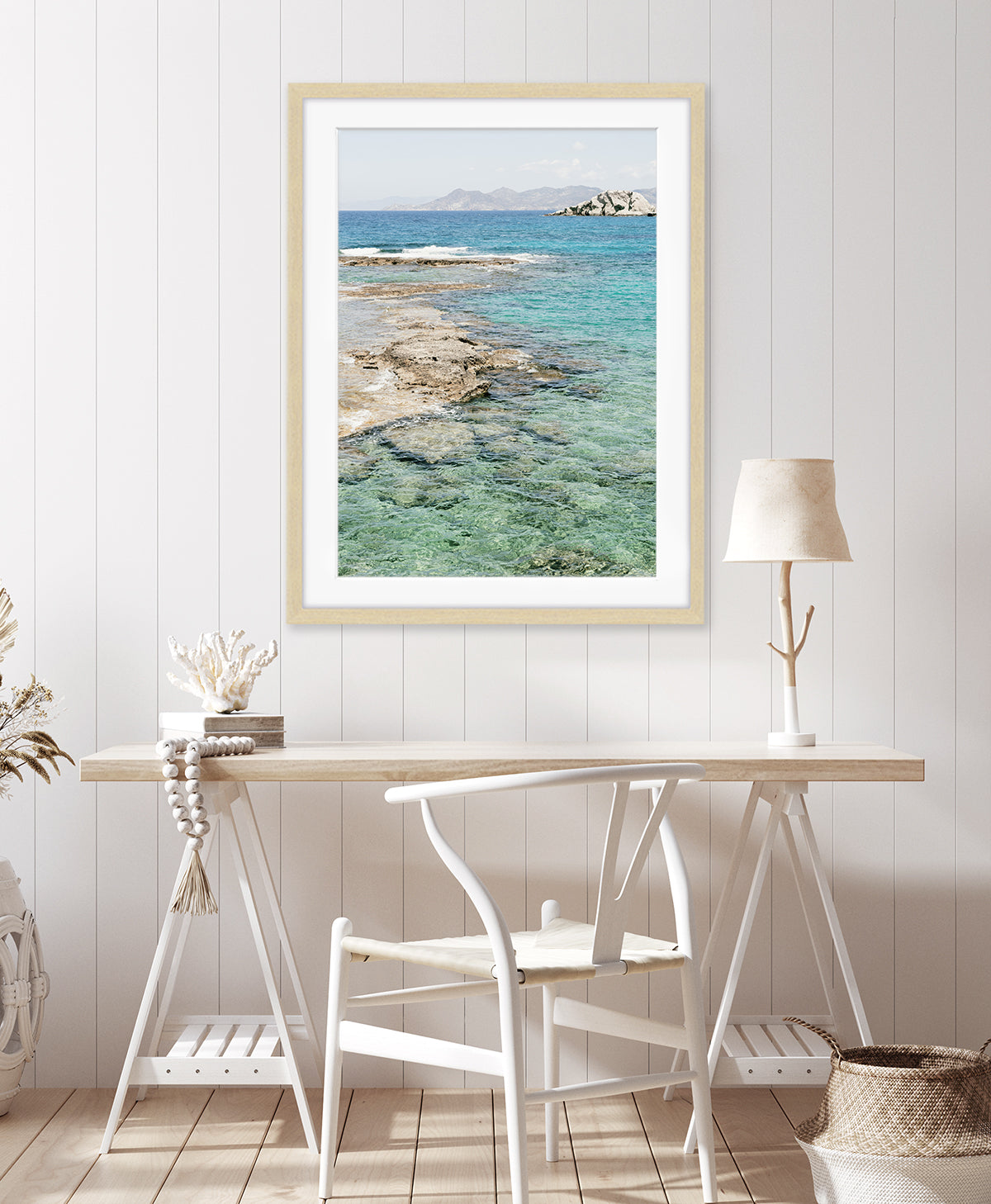 Mediterranean Sea Coastal Art Print | Greek Islands Art