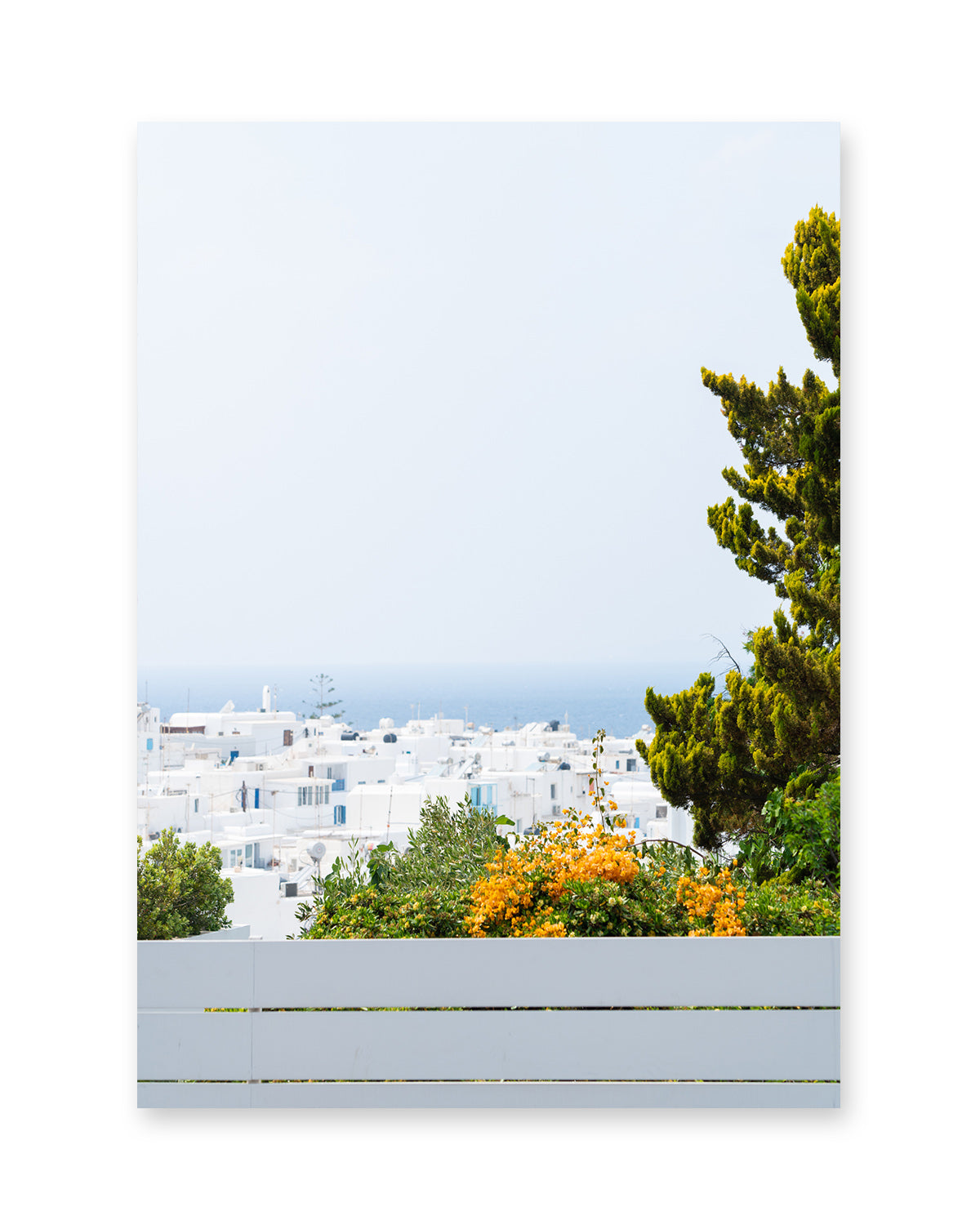 blue greece landscape, greek travel art
