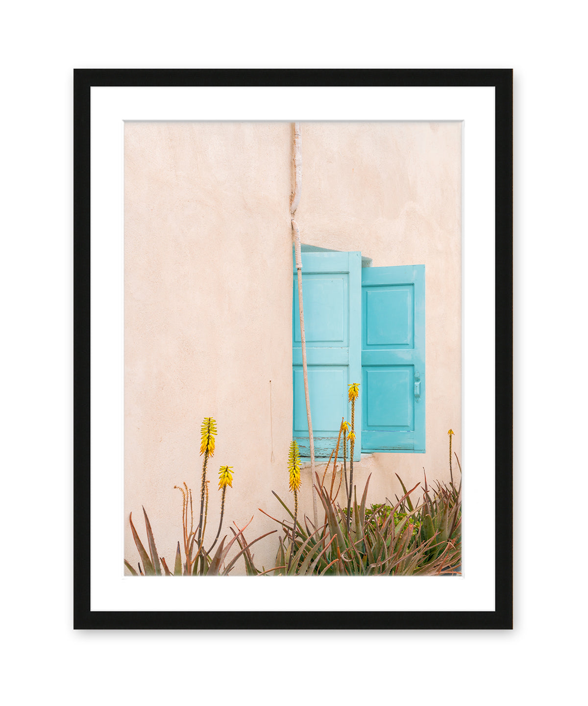 minimalist pastel wall art, Greece art, black framed wall art