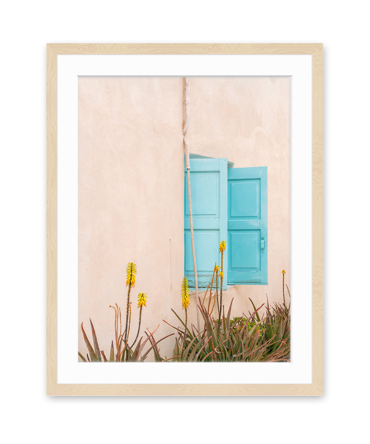 minimalist pastel wall art, Greece art, wood framed wall art