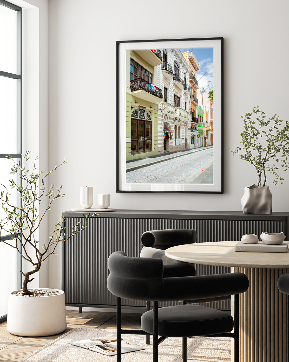 modern decor featuring pastel architecture art. Old San Juan, Puerto Rico Photograph