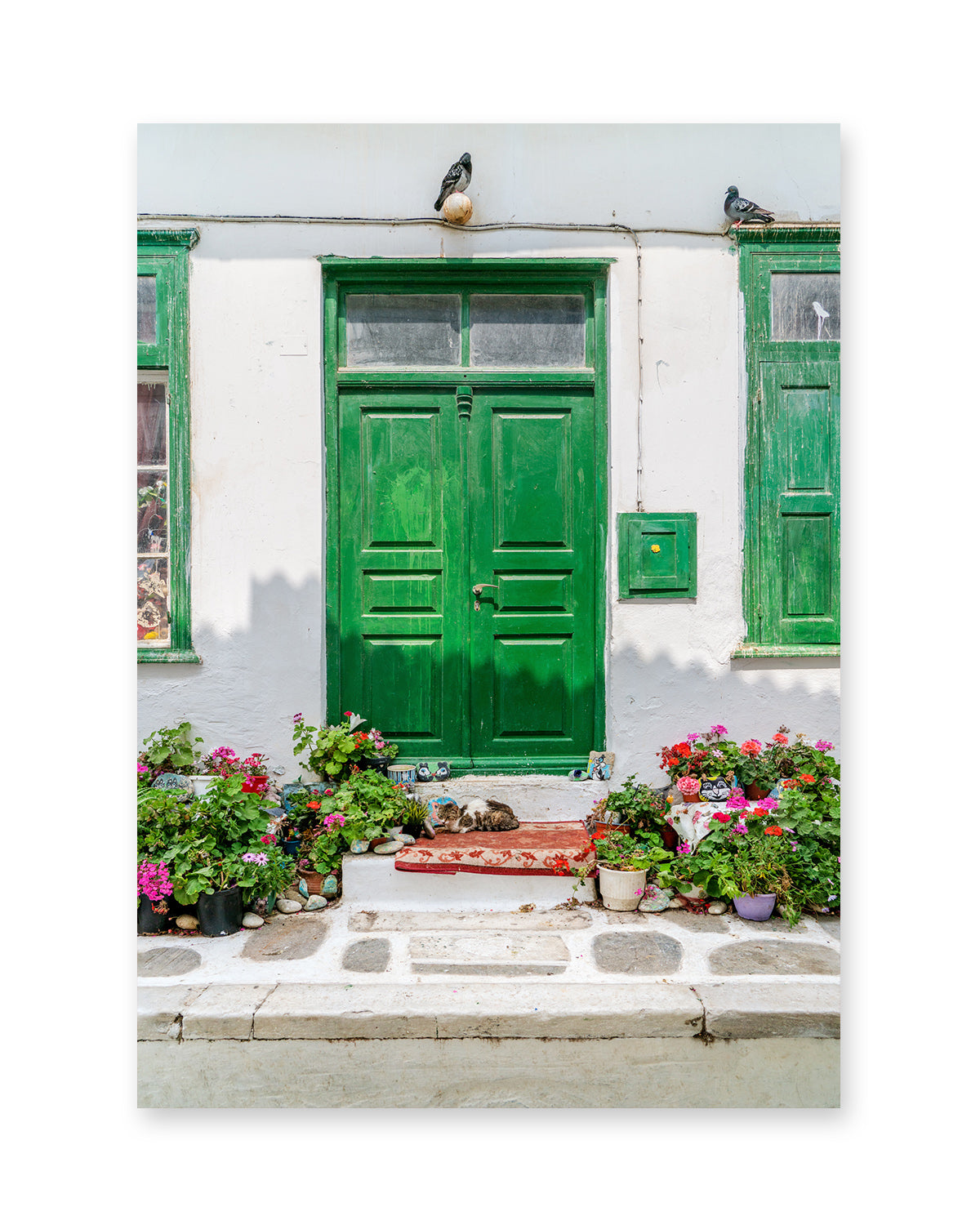 green door mykonos greece. Greek wall art - travel photography