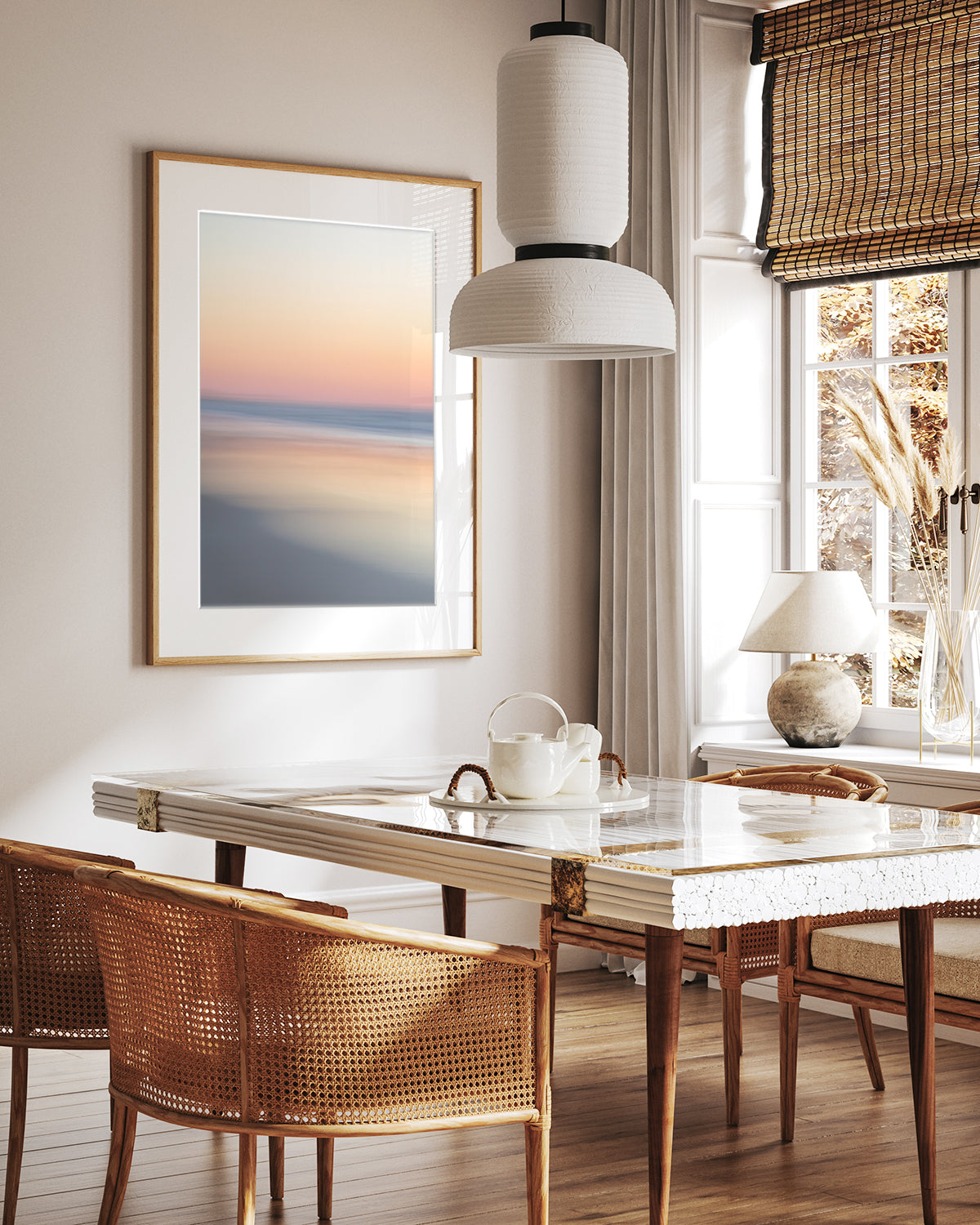 neutral decor featuring framed neutral beige abstract wall art