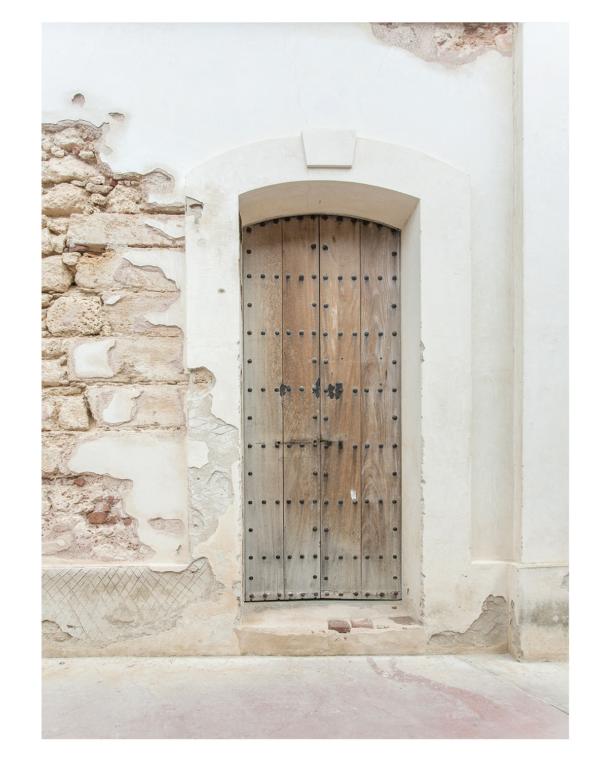 Neutral Minimal Art, pastel travel photograph featuring a scene in Old San Juan Puerto Rico