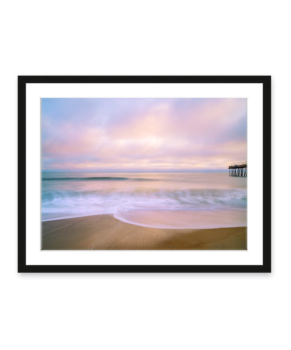 Outer Banks, beach sunrise wall art photograph by Wright and Roam, black frame