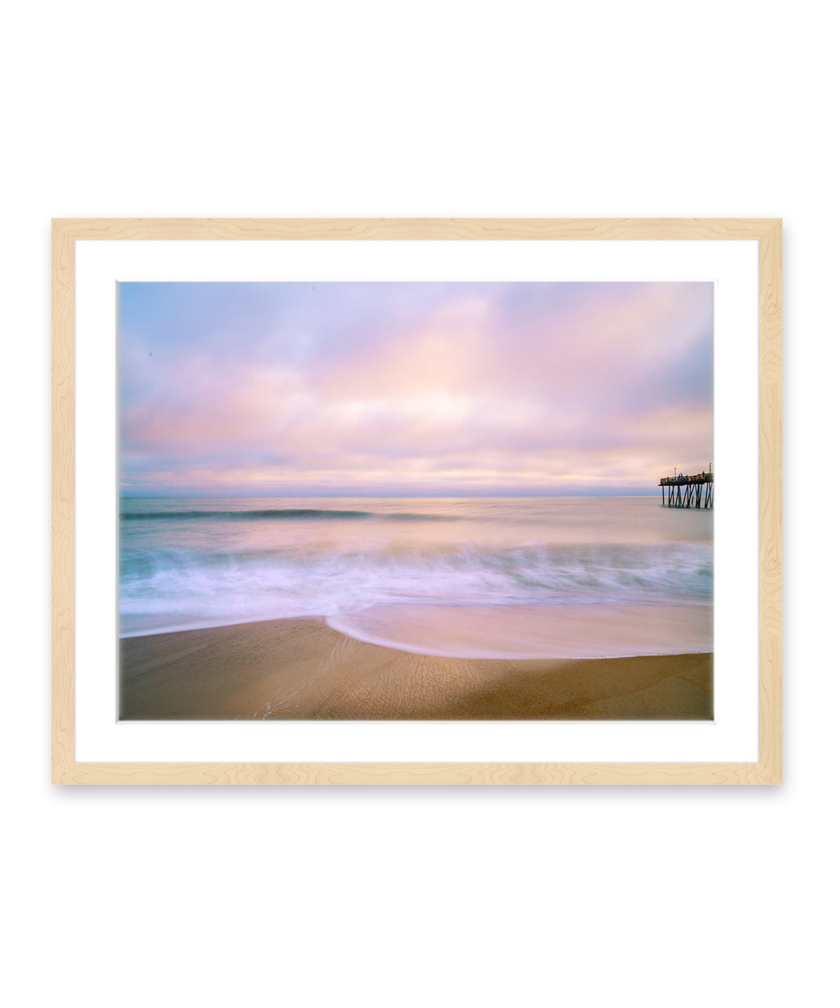 Outer Banks, beach sunrise wall art photograph by Wright and Roam, wood frame