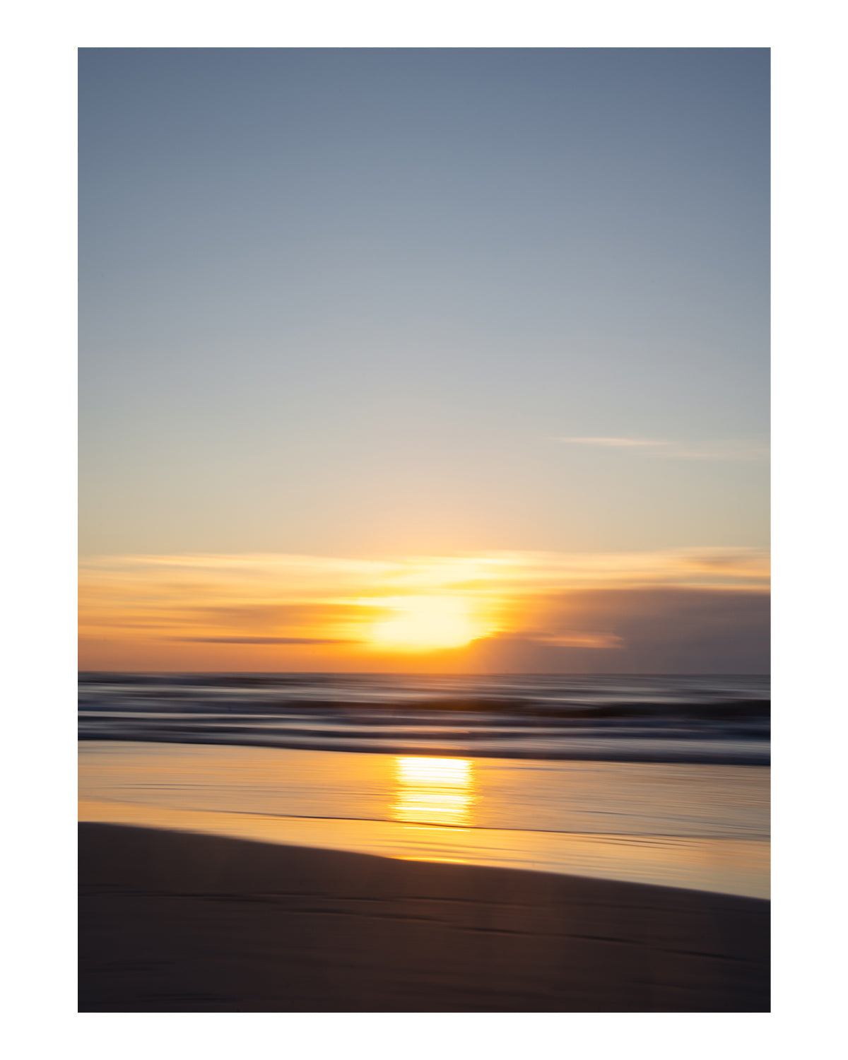 abstract warm blue sunrise beach photograph