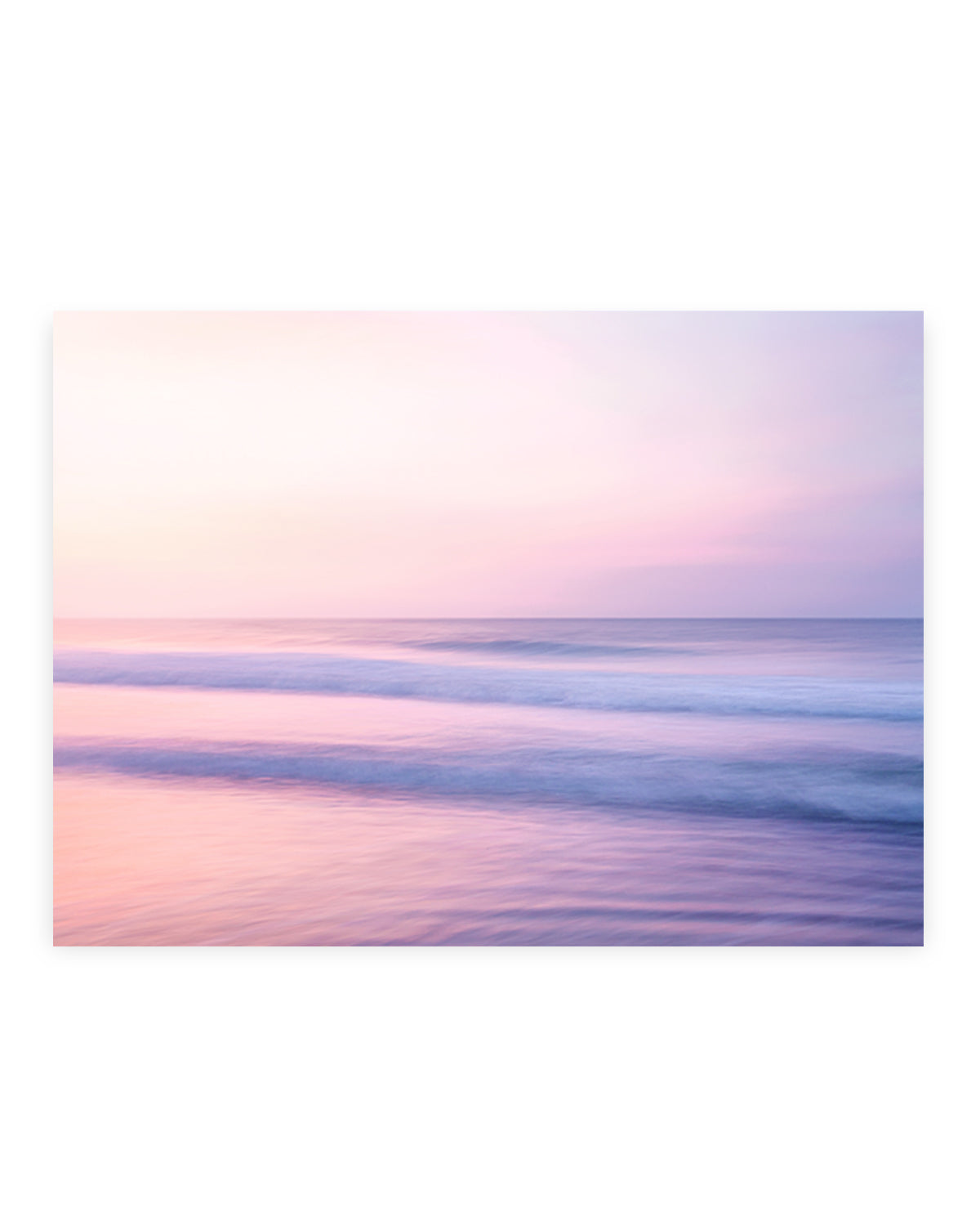 pastel pink abstract minimal ocean waves beach photograph by Wright and Roam