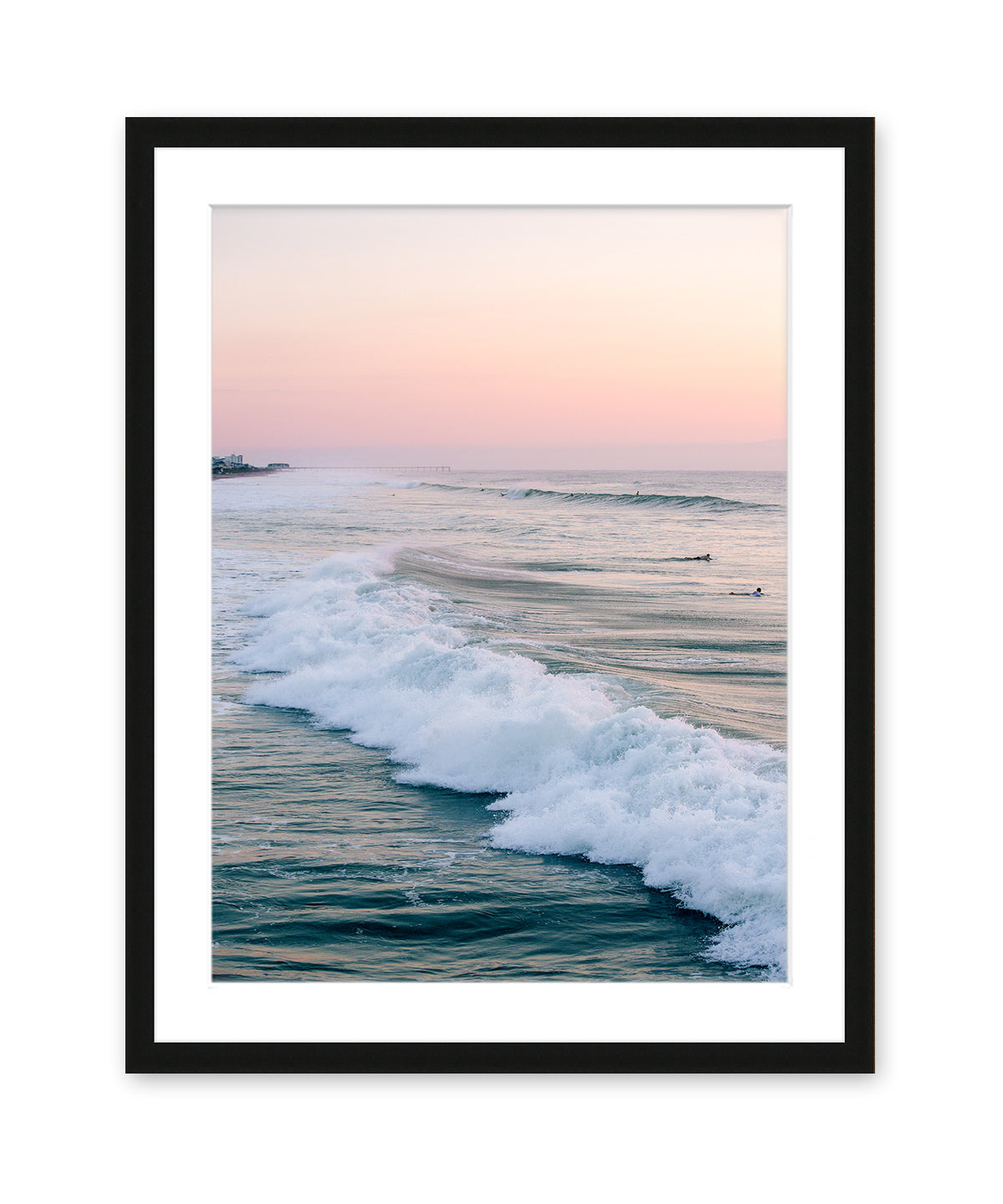 pink sunrise wrightsville beach black frame