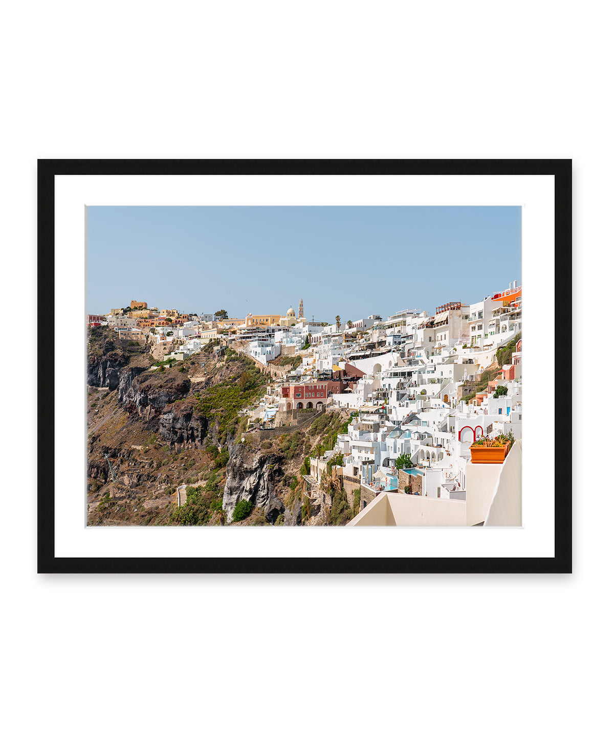 santorini greece photography black framed wall art