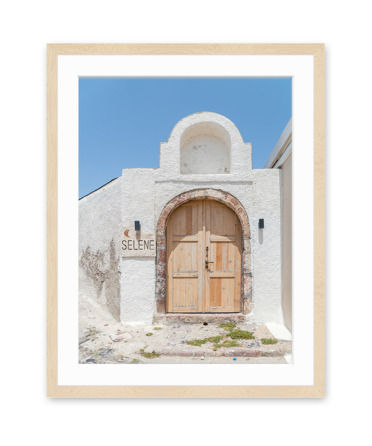 selene moon goddess, santorini greece art. Architecture photography, wood frame