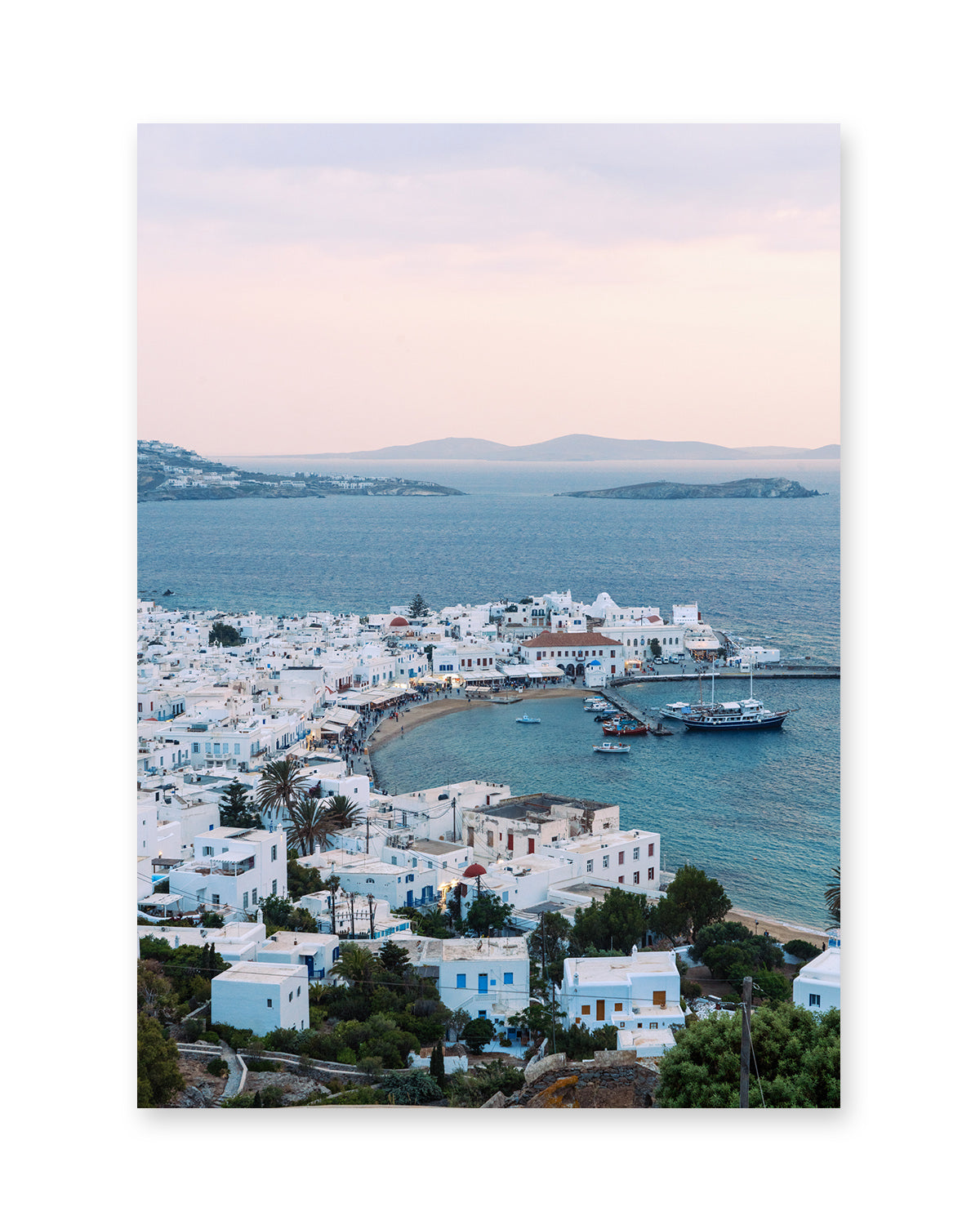 sunset mykonos, greece Art. Mediterranean Sea photograph