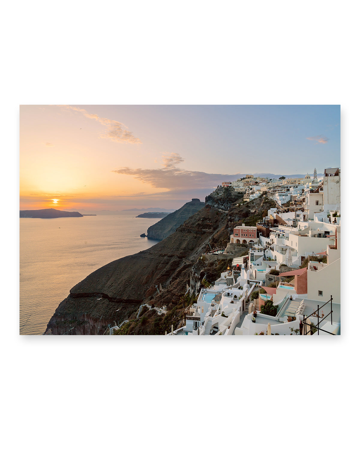 Sunset Santorini, Greek Island Photograph