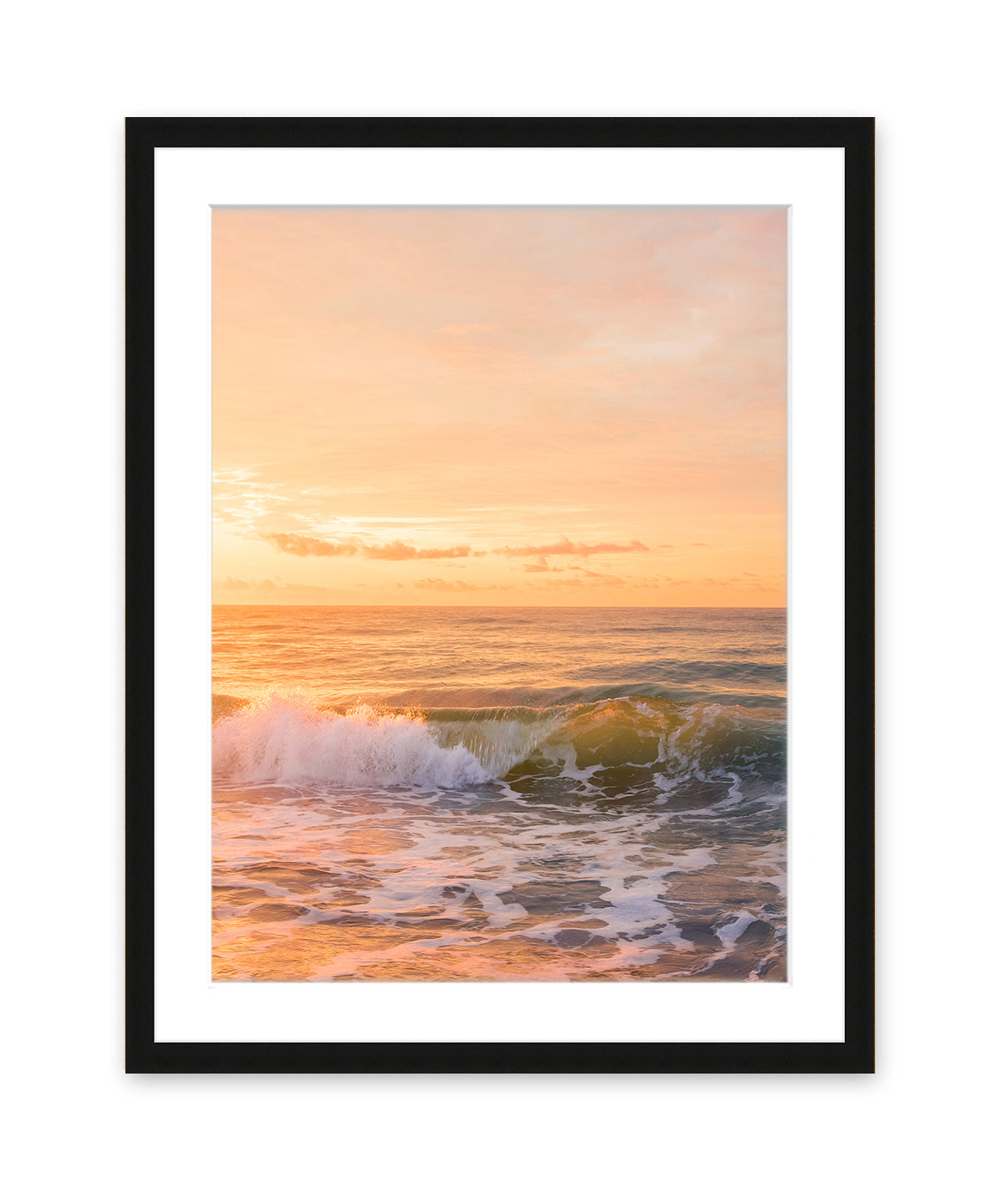 golden wave photograph Black Wood frame by Wright and Roam