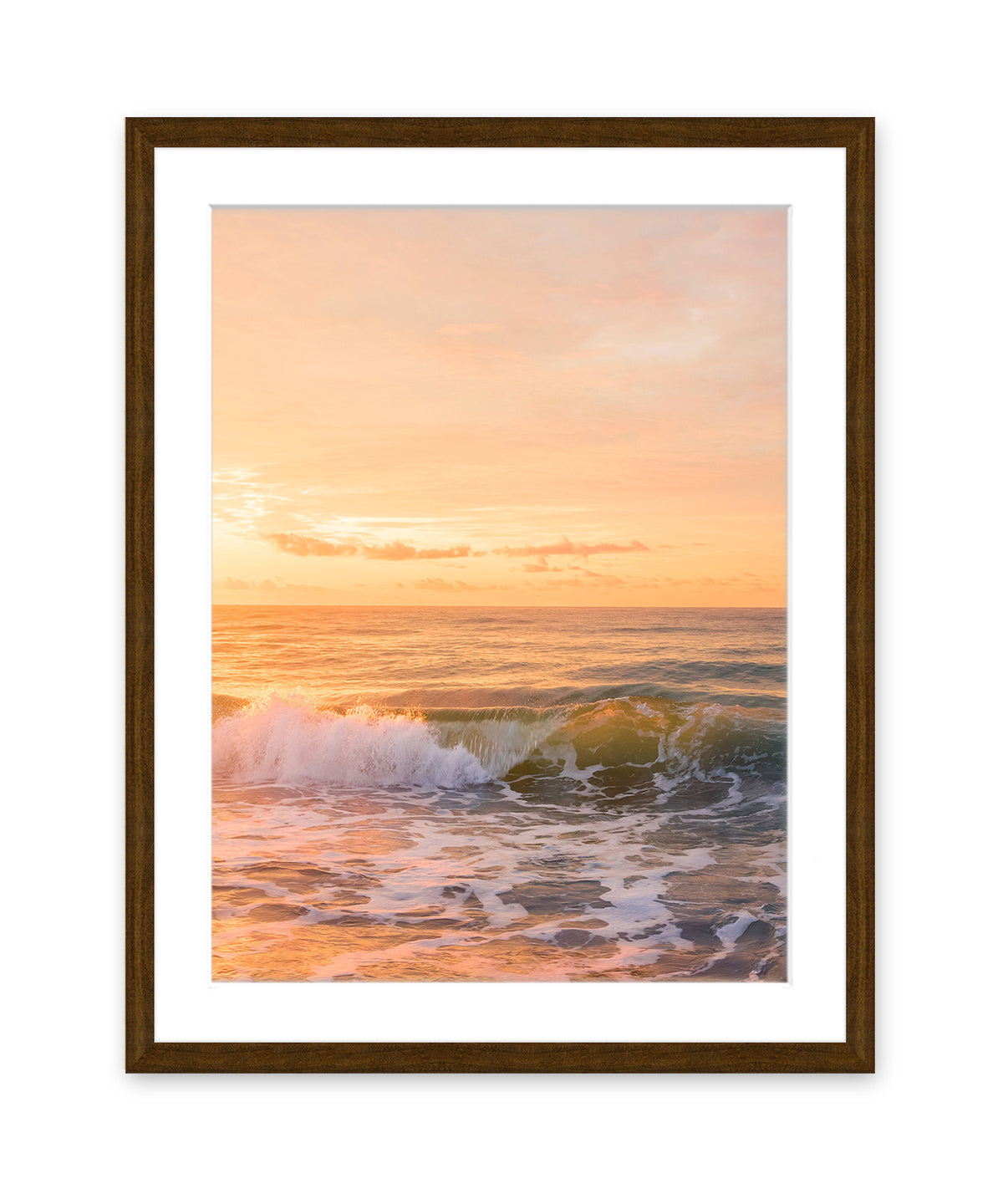 golden wave photograph Dark Wood frame by Wright and Roam