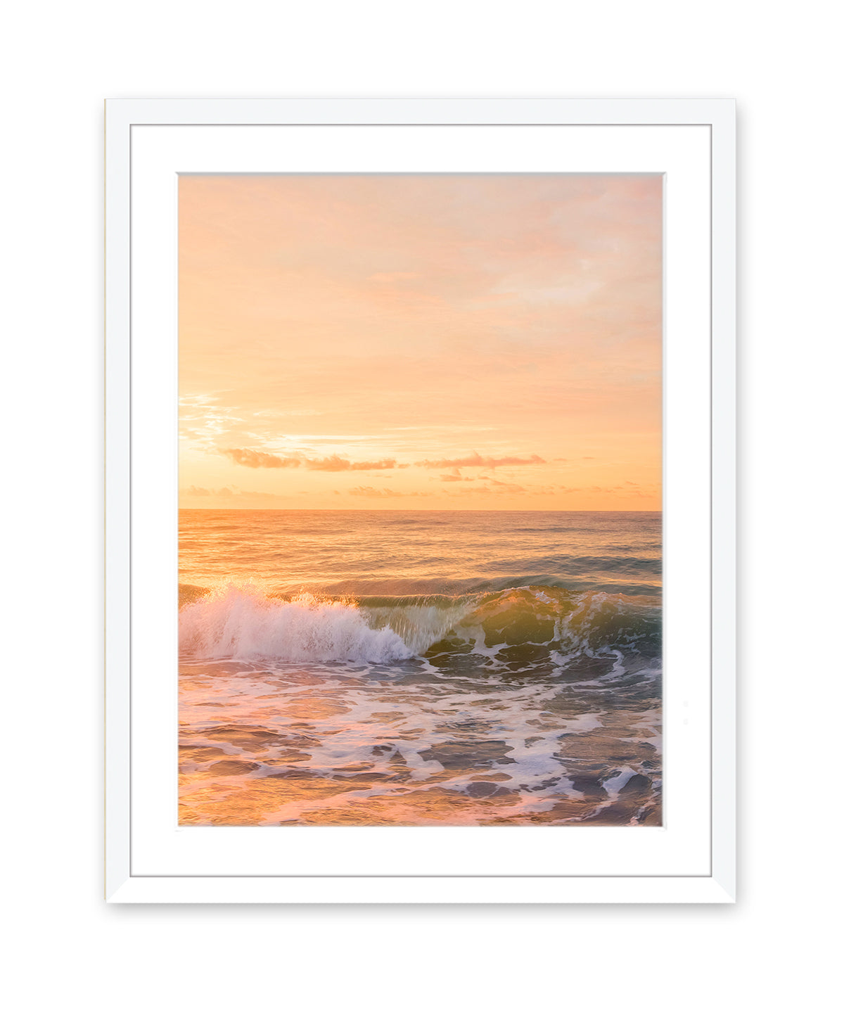 golden wave photograph White Wood frame by Wright and Roam