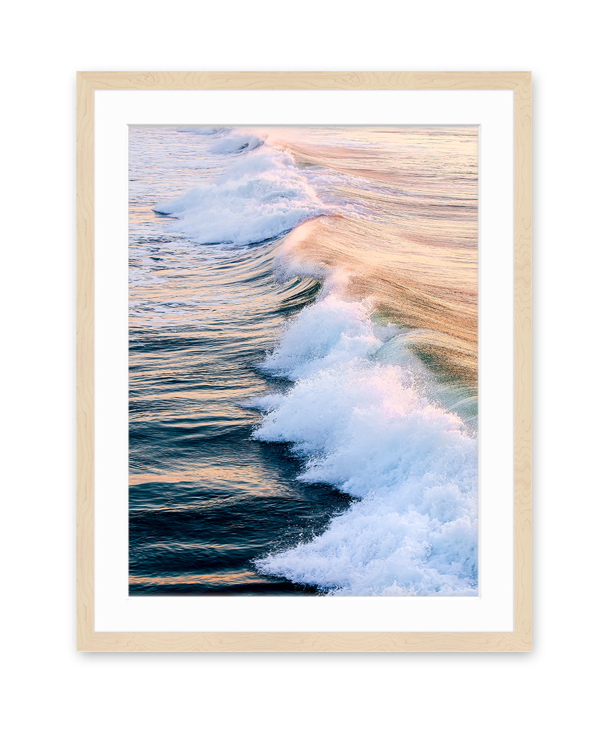 minimal pastel wave photograph wood frame