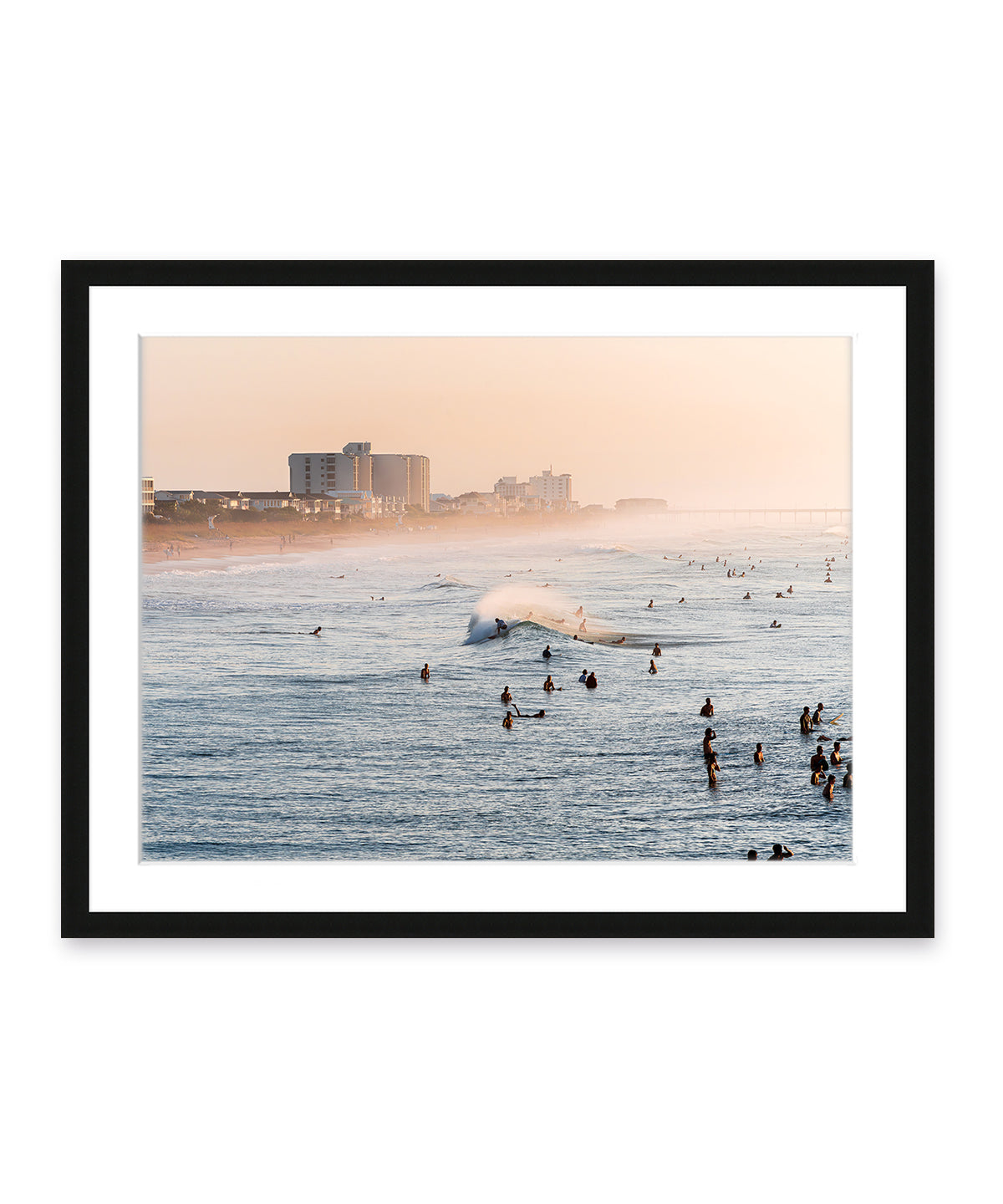 wrightsville beach surf print black frame