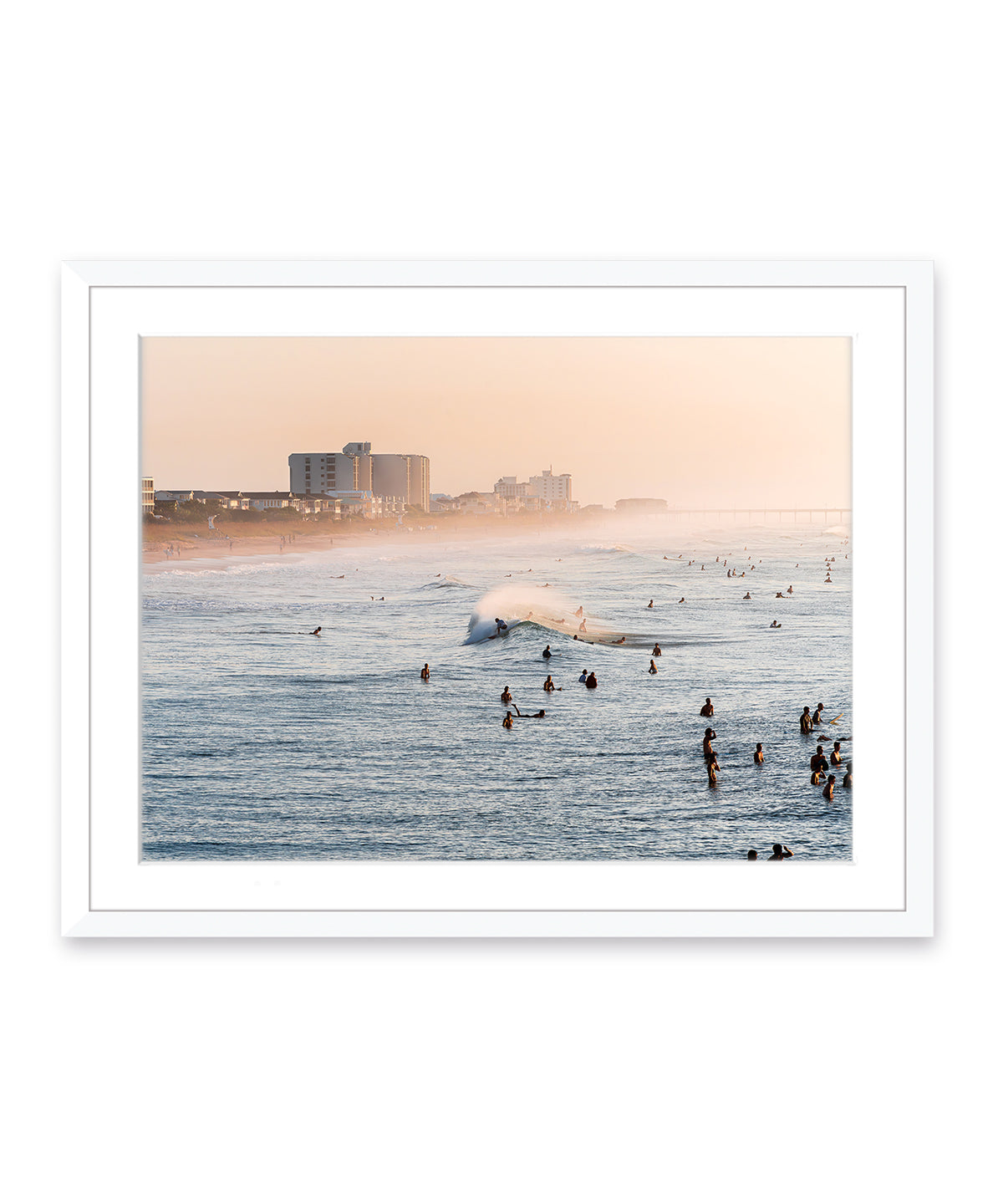 wrightsville beach surf print white frame