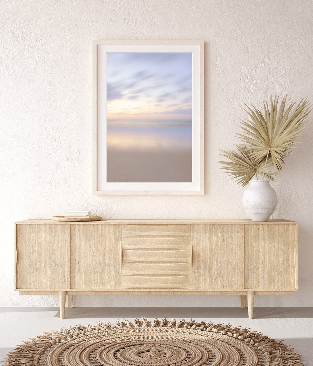 Boho Surf Shack Decor, Neutral Abstract Minimal Wall Art Print