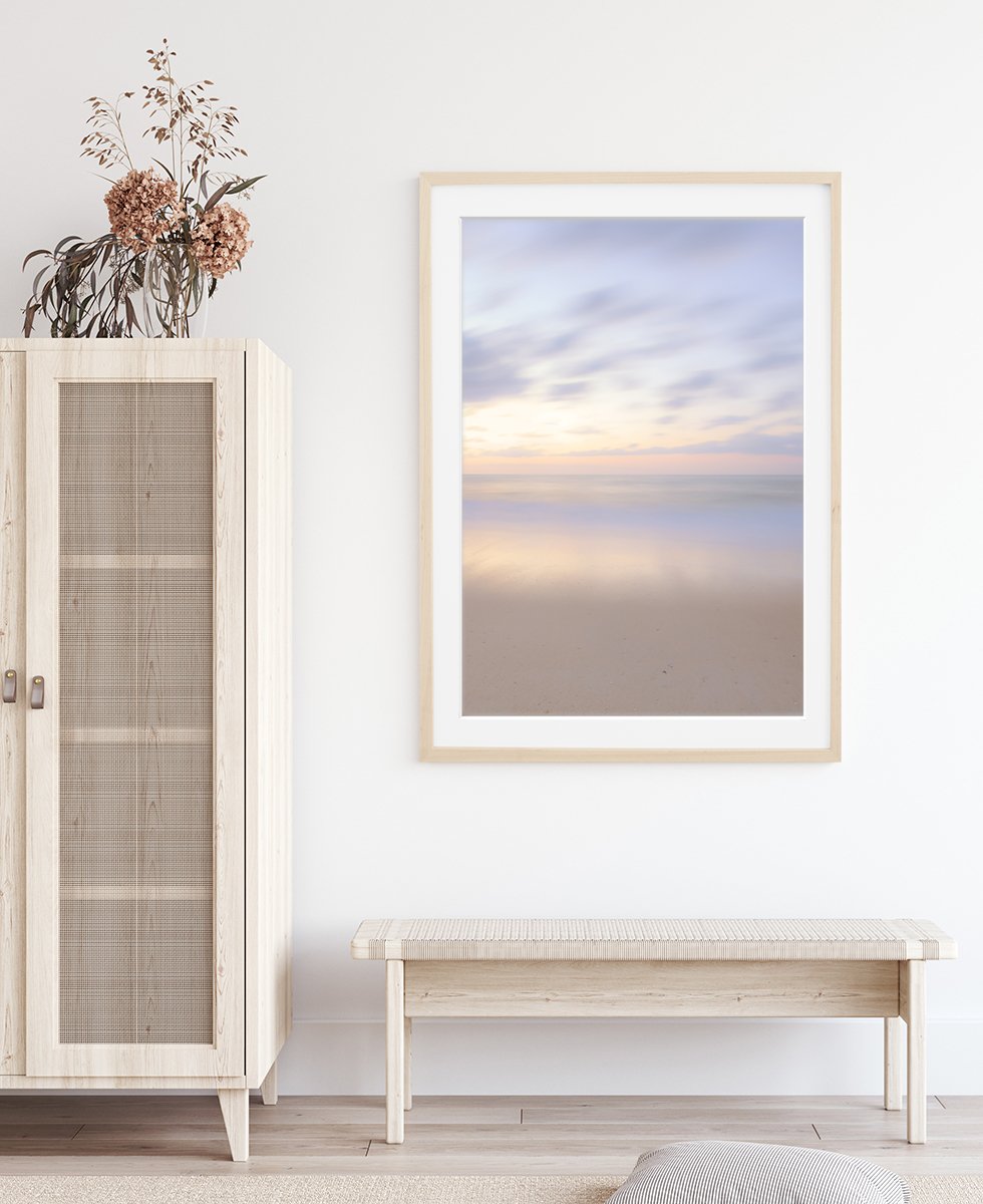 Boho Coastal Decor, Neutral Abstract Minimal Art Print