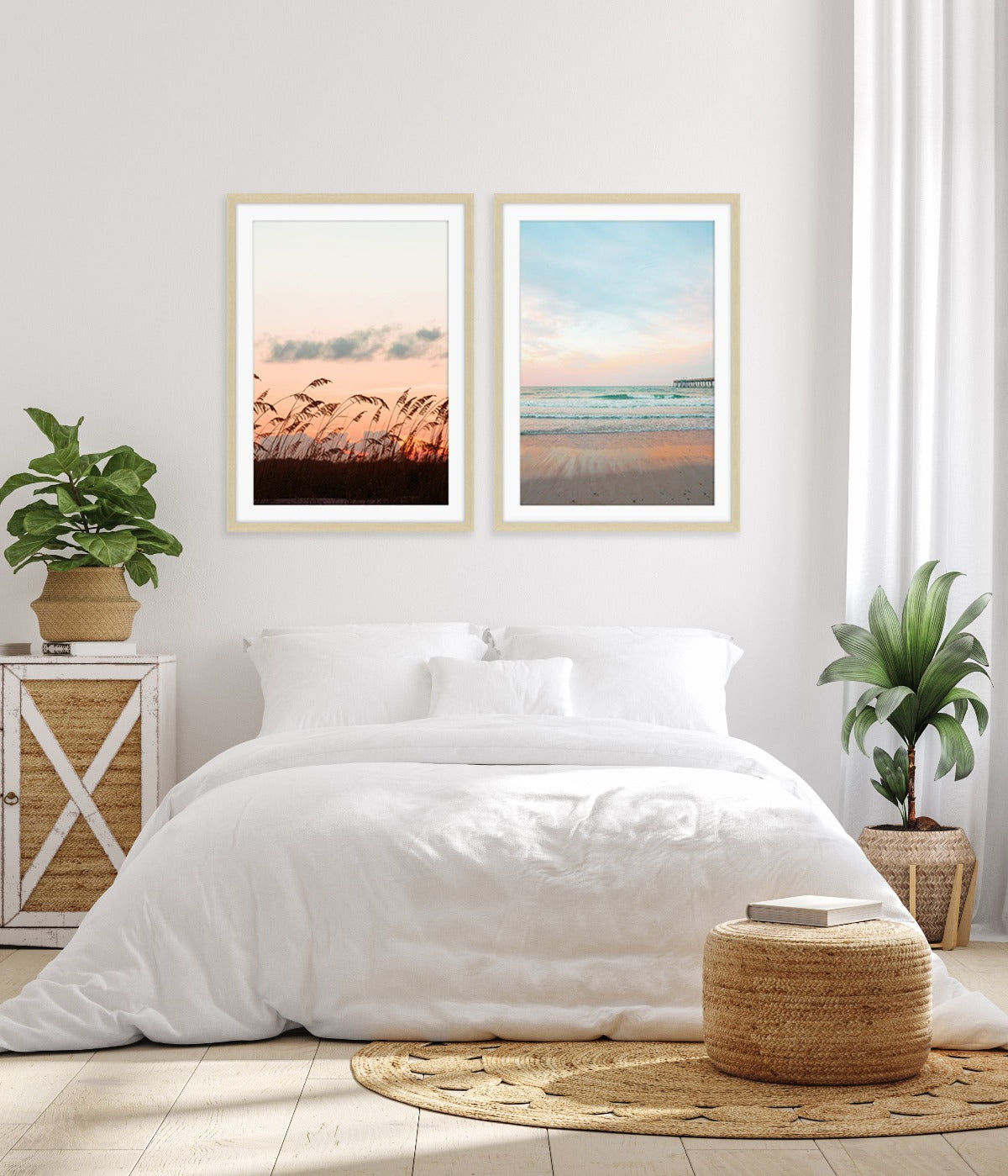 bright white living room, wrightsville beach art