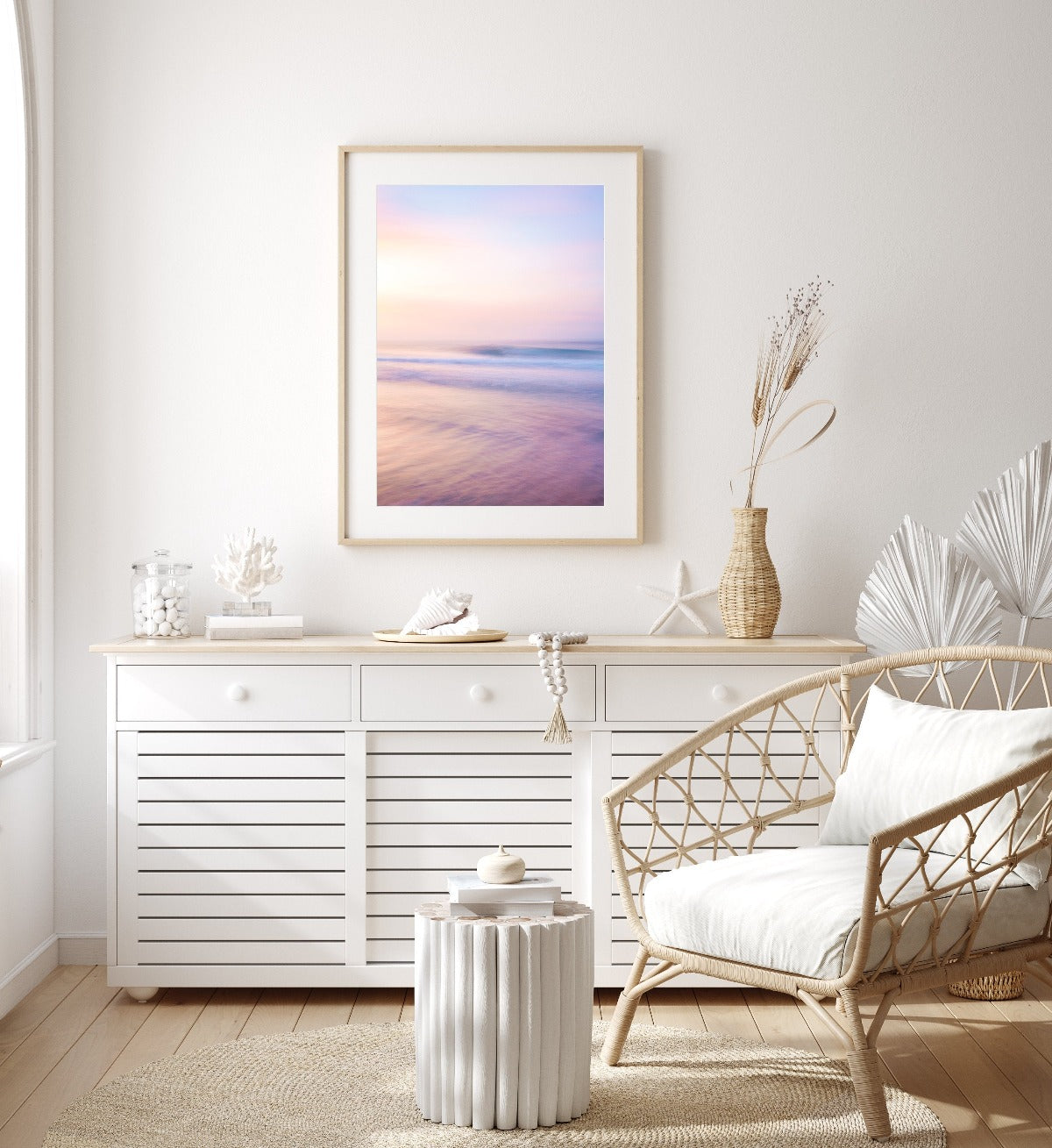 coastal bedroom decor, pastel abstract minimal wall art print