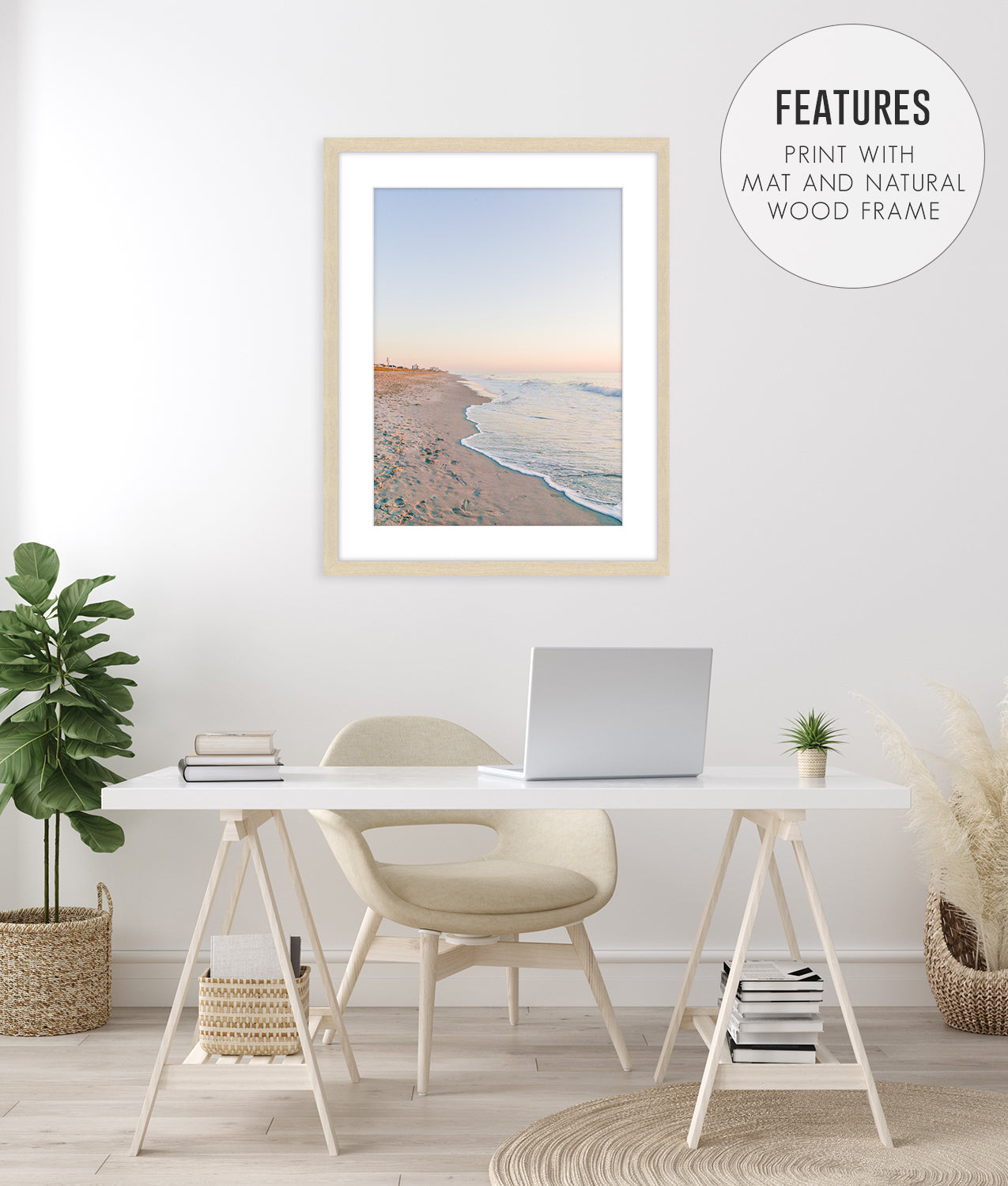 Pastel Blue Sunrise Beach Print