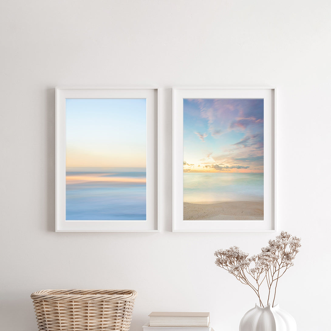 blue abstract minimal beach prints