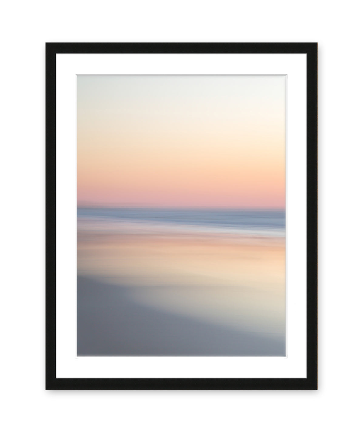 minimal abstract beach photograph, black wood frame