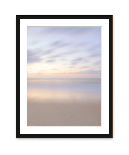 Neutral Abstract Minimal Print, Beach Photograph, Black Wood Frame, by Wright and Roam