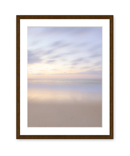 Neutral Abstract Minimal Print, Beach Photograph, Dark Wood Frame, by Wright and Roam