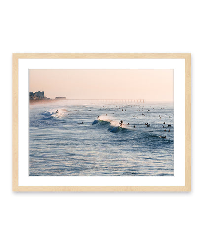 blue waves wrightsville beach art wood frame