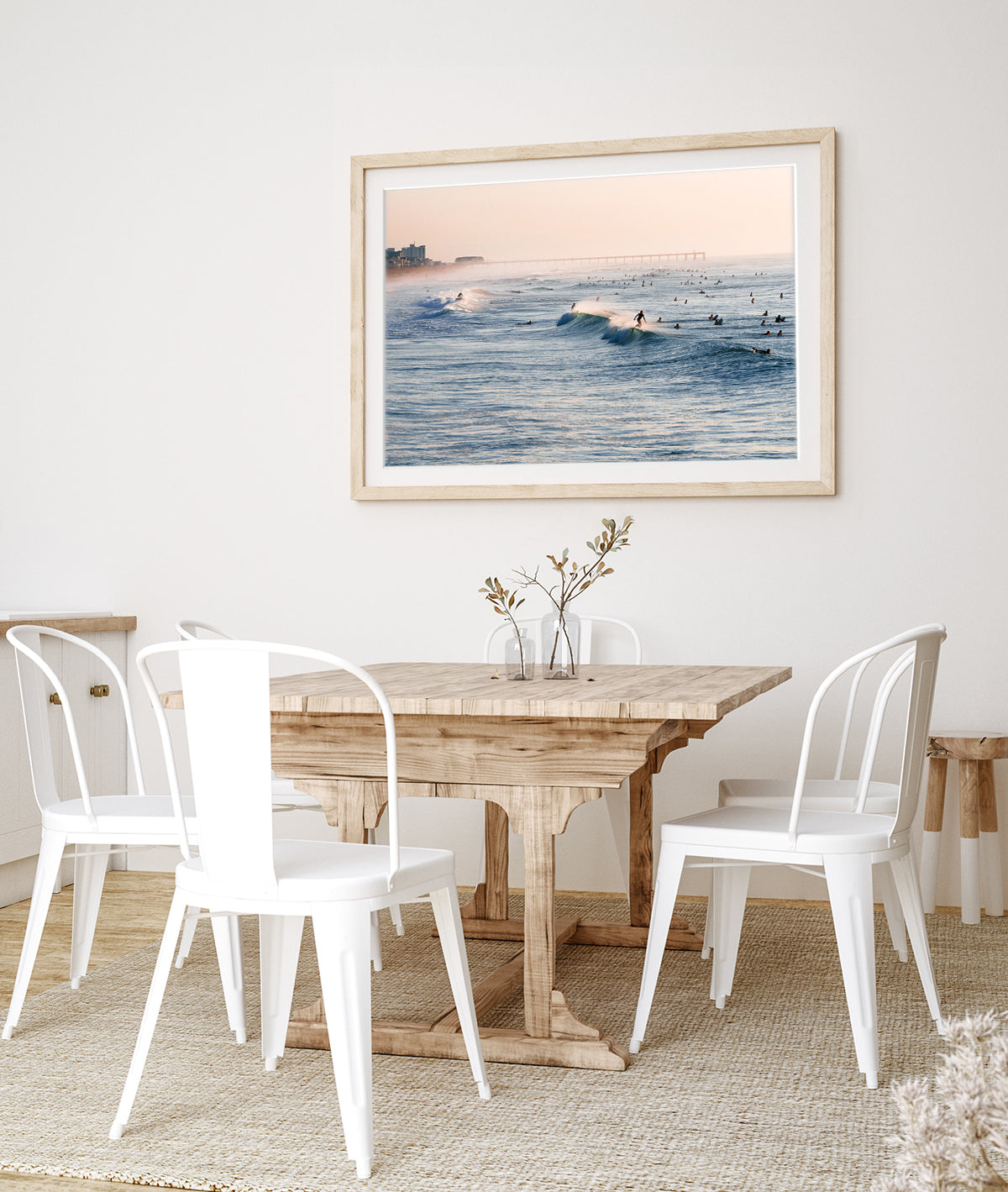 coastal decor featuring blue waves on wrightsville beach north carolina