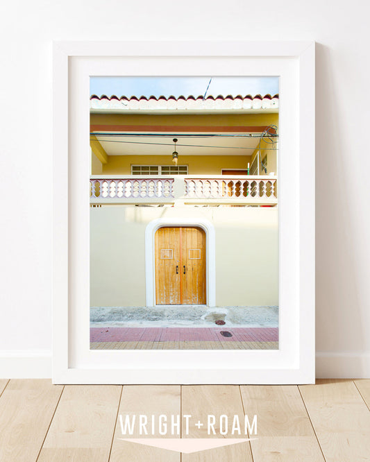 colorful architecture print, Old San Juan Puerto Rico travel Photograph
