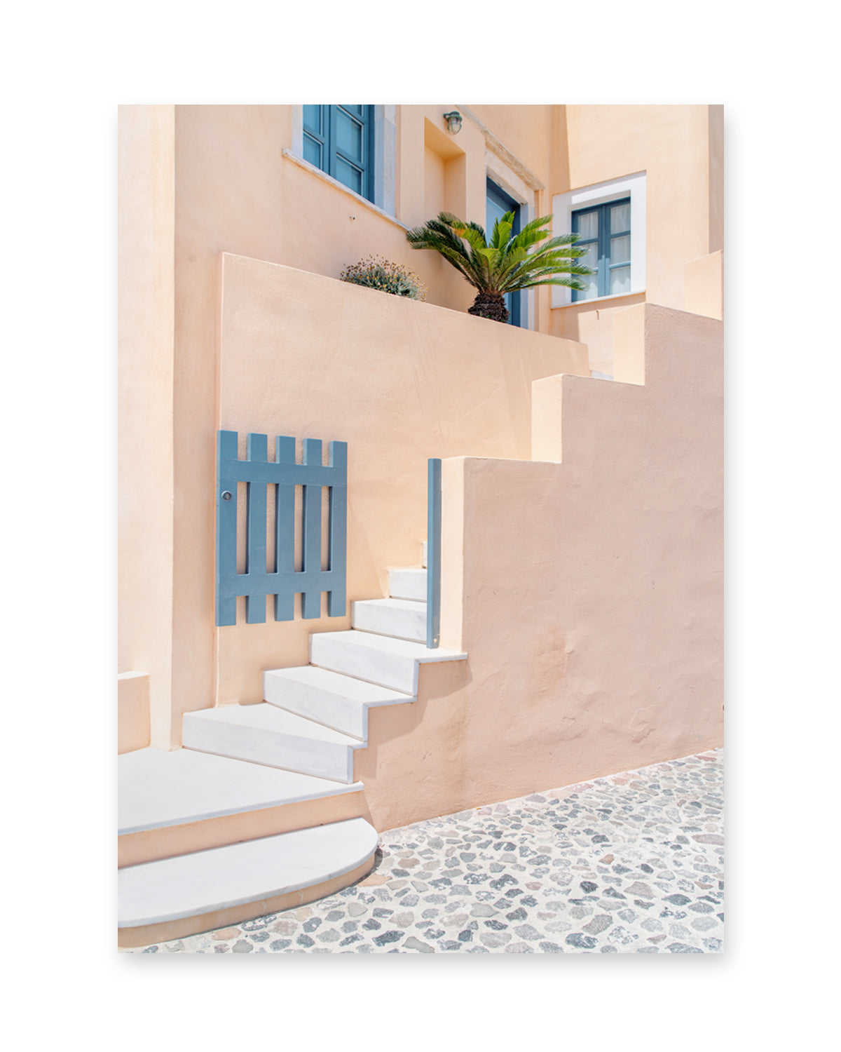 pastel architecture, santorini greece art - greek islands photograph