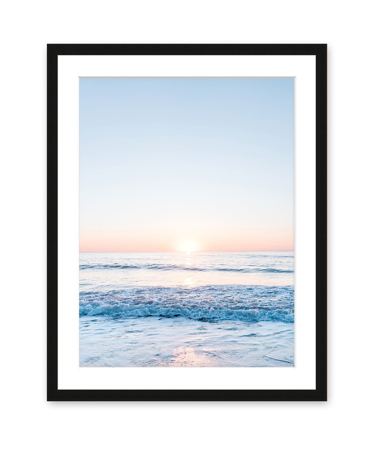 Pastel Blue Wrightsville Beach Photograph, Black Wood Frame by Wright and Roam